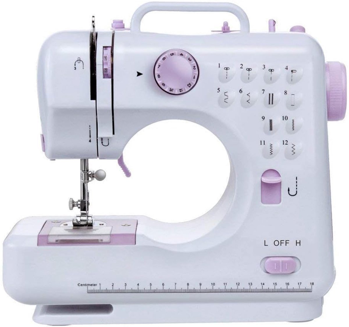 Mini naaimachine - voor beginners - 12 steken huishoudelijke dubbele draad multifunctionele naaimachine - voor kinderen EU 220V
