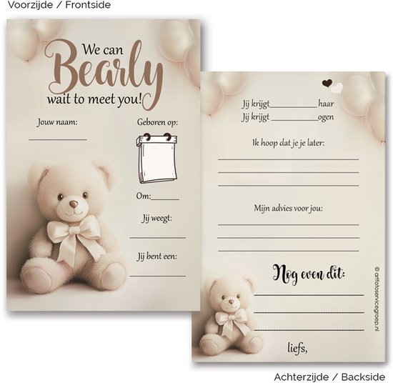 BSG006 - Prédictions bébé (20 pièces) - Oh Bébé - Cartes à remplir pour baby shower - Cartes bébé - Prédictions bébé - Baby shower - Jeux de baby shower - cartes à remplir pour bébé - Gender Reveal - cartes à remplir pour révéler le genre