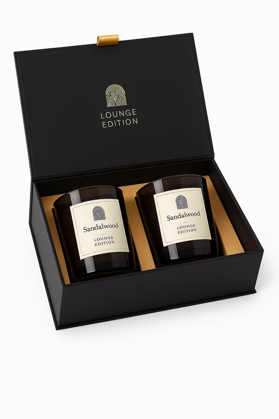 WDMT Luxe Geurkaarsen Cadeaubox – 2-Delige Lounge Kaarsenset voor Ontspanning & Sfeer – Geschenkset voor Woondecoratie of Cadeau - Cadeaupakket – Zwart