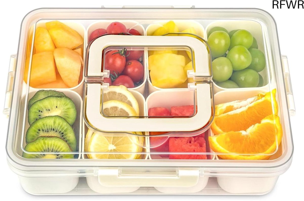 RFWR® Snackbox met 8 compartimenten voor voedselorganisatie