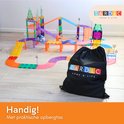 Uitgebreide magnetische racebaan met auto's en opbergtas. Handig! Met praktische opbergtas.