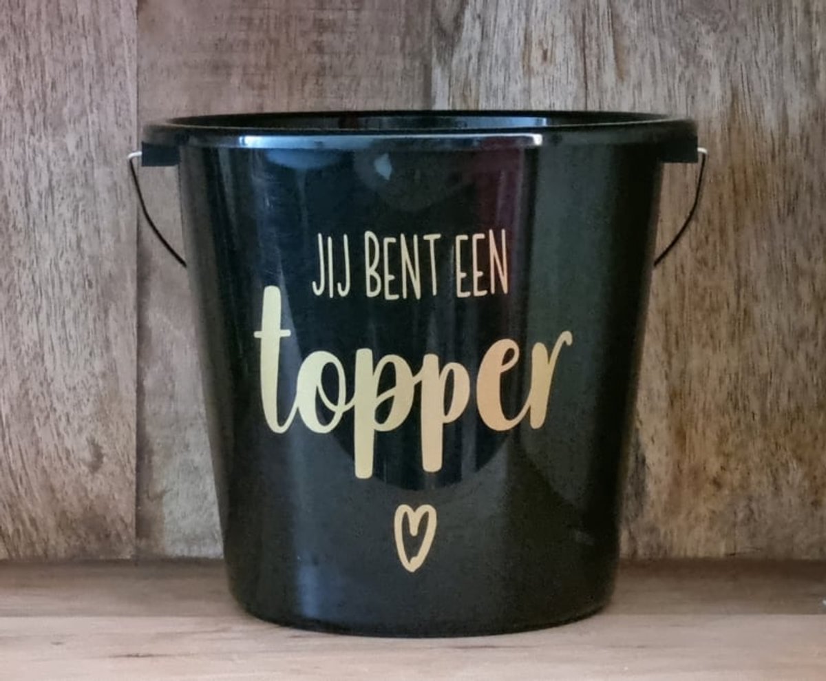 Cadeau emmer - Jij bent een Topper - Bouwemmer 12 Liter