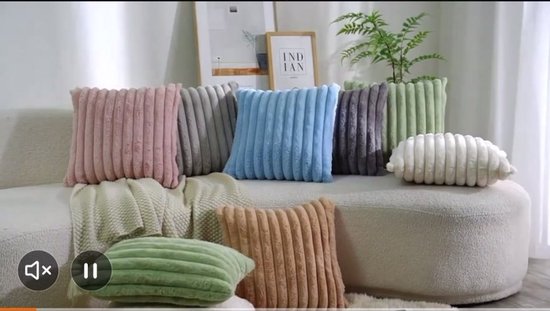 Set de 2 Coussins décoratifs 45x45 cm Oranje Doux | Tissu côtelé de Luxe double face| Coussins intérieurs inclus | Moelleux, doux, peluche, nounours | Ensemble de coussins décoratifs | Coussins pour canapé à l'intérieur, salon | Coussins Décoration