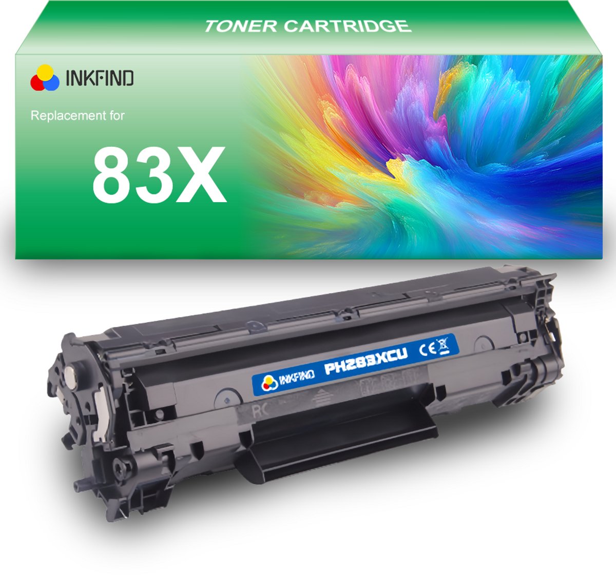 INKFIND 83X (CF283X) Tonercartridge compatibel met HP 83X CF283X Canon 737 - 1-pack Zwart