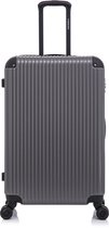 FOREIGN - Grote Koffer - 100 Liter - 28 Inch - The Vault Chrome Silver - Hardcase - TSA cijferslot - 360° Spinner Wielen - Grijs