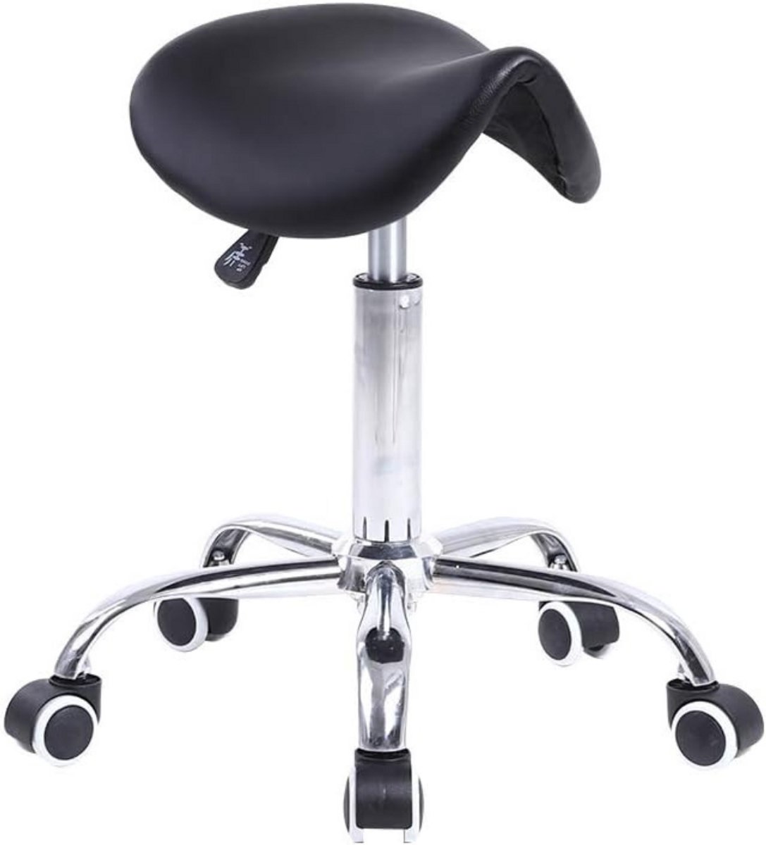 ZRSS® Zadelkruk op Wielen - Zadelstoel Ergonomisch - Hoogte verstelbaar Krukje - Zwart