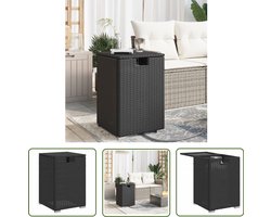 vidaXL Buitendecoratie - Gasfleskast - Afdekkast voor propaangasfles 40x40x60 cm Poly Rattan zwart - Tuindeco - Propane Tank Cover - Outdoor Furniture