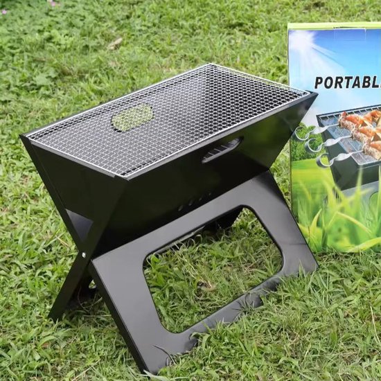 Draagbare Houtskool Barbecue - Snels inklapbare RVS Buiten Grill - Voor Camping, Tuin en Picknick - 48 cm van Merkloos — afbeelding 4
