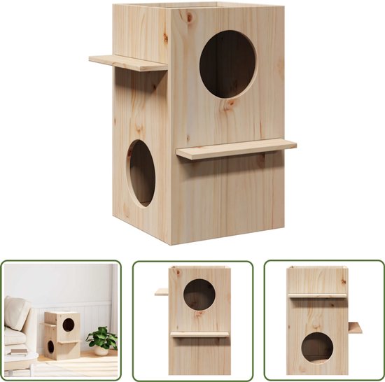 vidaXL Kattenhuis Sonoma 53 x 52 x 62 cm Bewerkt hout - Katten-accessoires