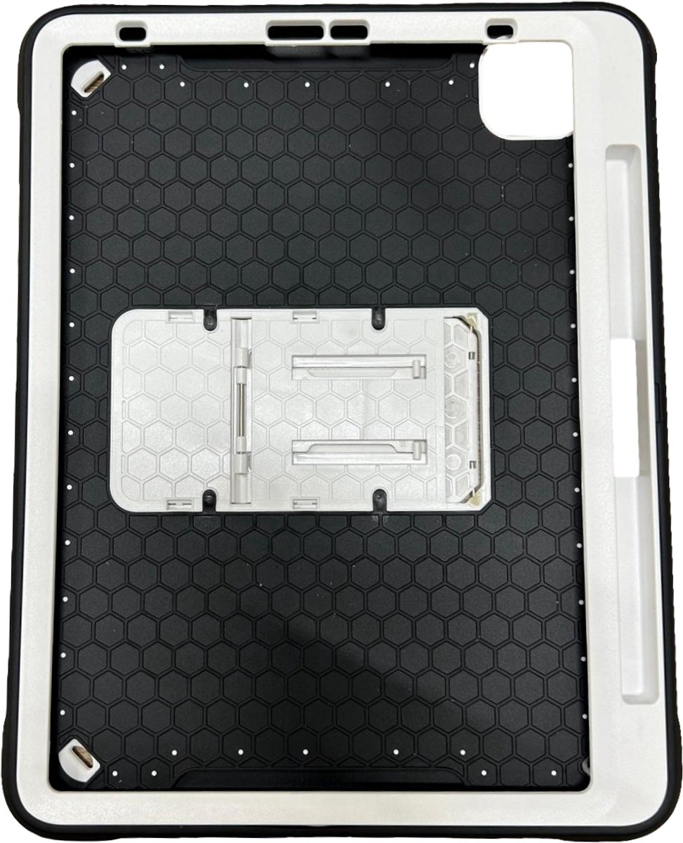 iPad Pro 11 Air 4 10.9 met stand en rotatie + halsband zwart wit