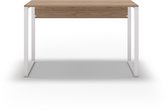 Table de travail moderne HOCUS PICUS – Bureau industriel 100 cm avec Pieds robustes en métal Witte et plateau en aggloméré – Table de bureau ou de jeu pour la maison ou la chambre – ( Chêne)