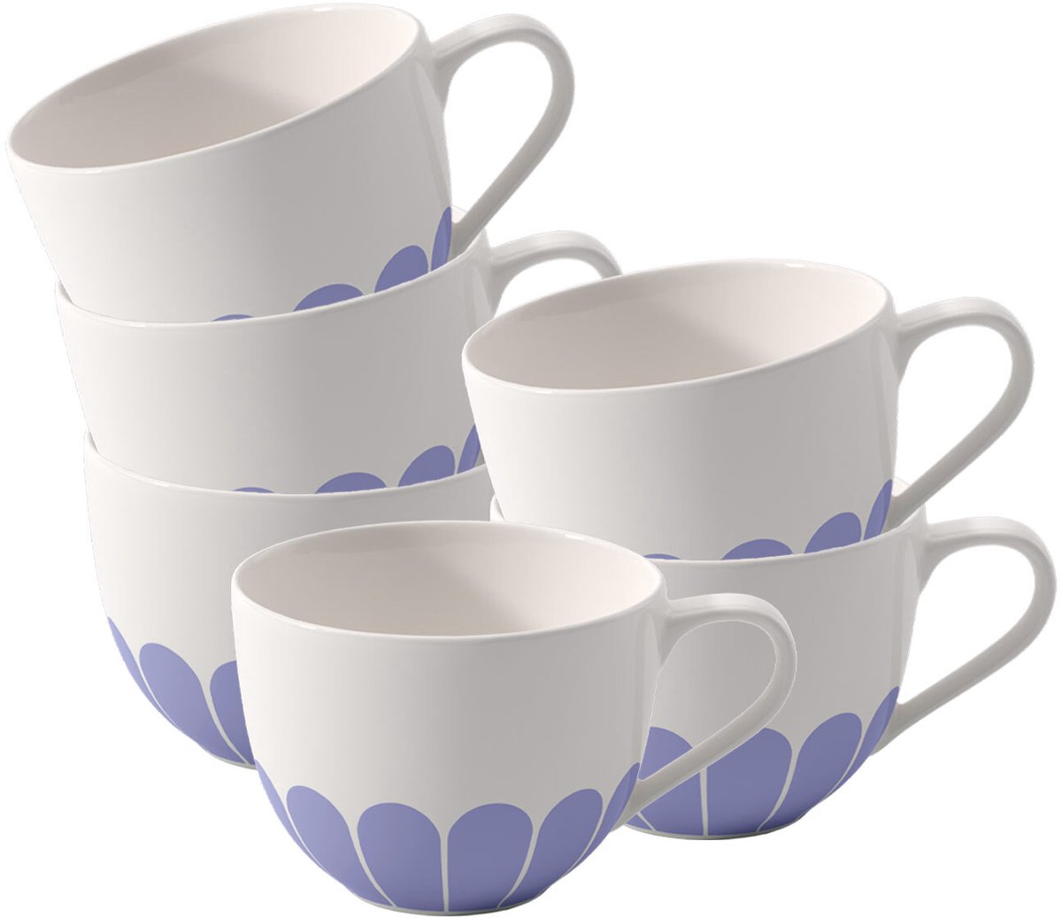 Kaffeetassen Fleur Couleur 160 ml Set van 6