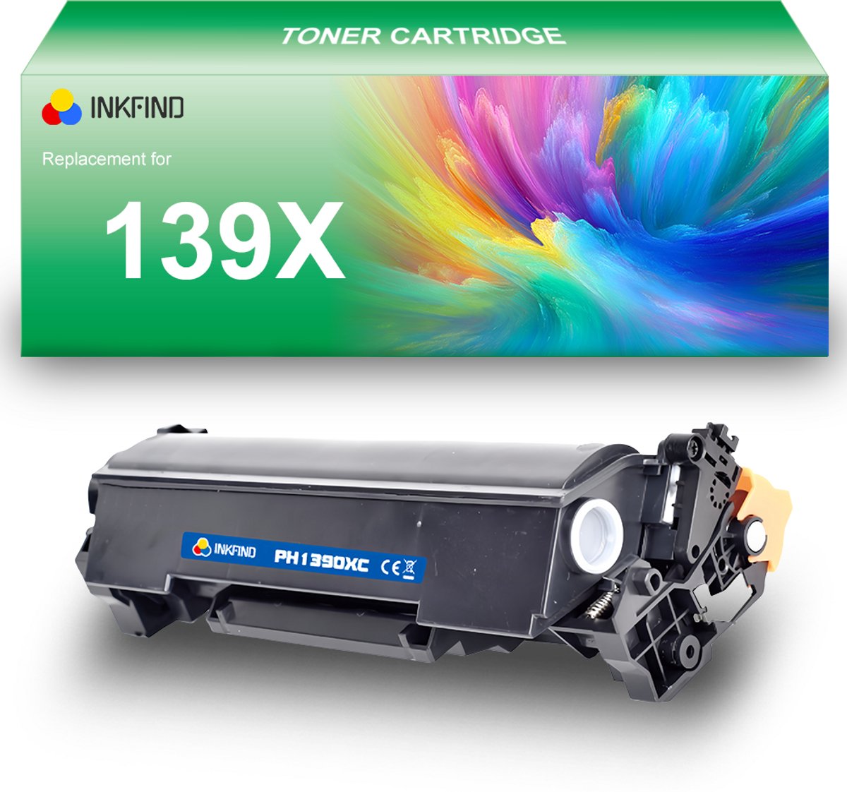 INKFIND 139X (W1390X) Tonercartridge compatibel met HP 139X W1390X - 1-pack Zwart