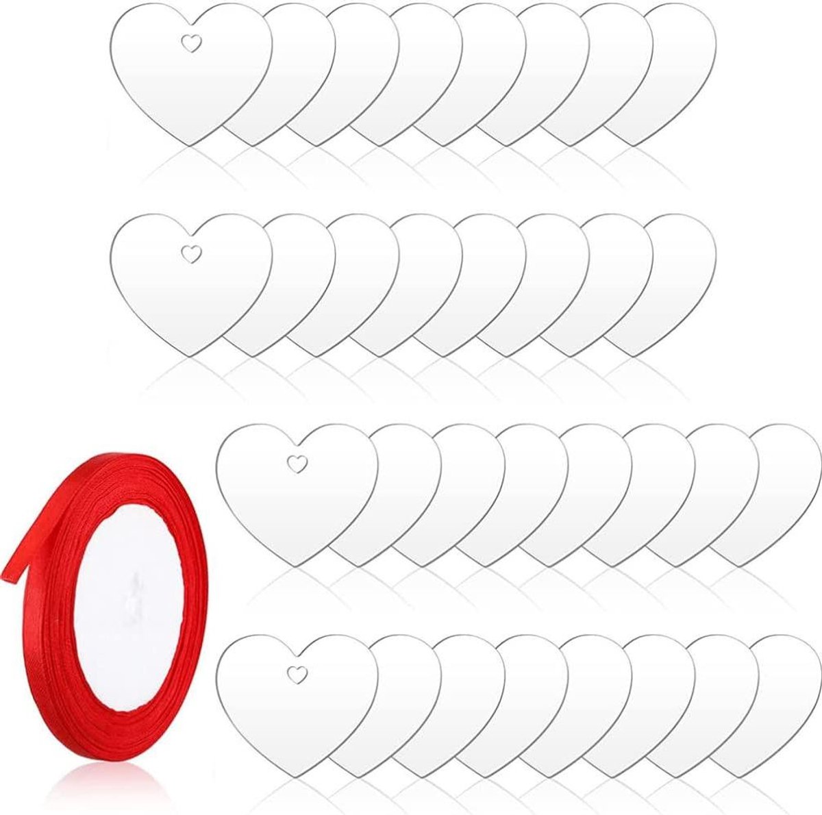 Acryl Hart Sleutelhanger Set voor Valentijnsdag en Bruiloft - Ambachtelijk Cadeau