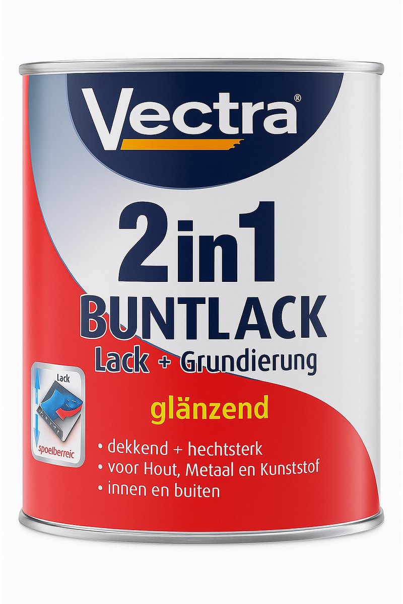 Vectra 2‑in‑1 Vernis + Primer – 0,75 L – Glans – Gentiaanblauw - 3 stuks