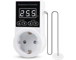 EXCITAT Digitale temperatuurregelaar - Thermostaataansluiting - Waterdichte thermostaat - Met NTC-sensor - Voor het regelen van de kamertemperatuur