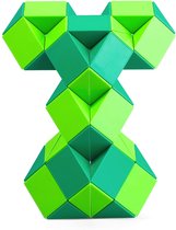 Magische Slangen Kubus, 48 Blokken Slangen Twist Puzzle Magic Liniaal, Educatieve Slang Speelgoed Fidget Magic Snake voor Kinderen/Volwassenen (Groen)