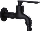 SNQ Buitenkraan - Afvoerkraan - Vorstbestendig Messing - Met Enkele Aansluiting En Slangtule - Geschikt Voor Tuin En Wasmachine. Corrosiewerend - Roestwerend - Lengte 11 Cm - Hoogte 9 -5 Cm