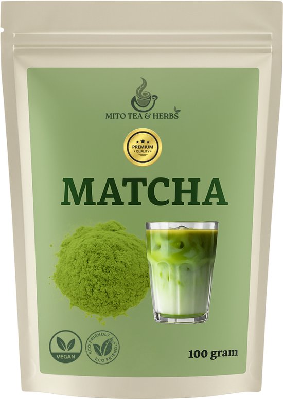 Mito Matcha Thee - 100 gram - Rijk aan Antioxidanten - Matcha Poeder - Groene thee - Matcha thee - Matcha Latte - ECO verpakking - Gratis Verzending