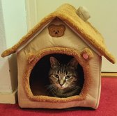 Panier Chats + harnais confortable avec laisse – Niche lavable et chaude – Harnais respirant Chiens/ Chats – Ensemble hiver