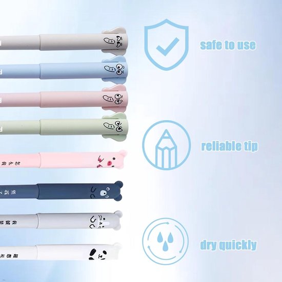 Kaco gelinkt navullingen voor intrekbare gelpennen, 0,5 mm, fijn punt, kogelpunt, 10 stuks Zwarte inkt