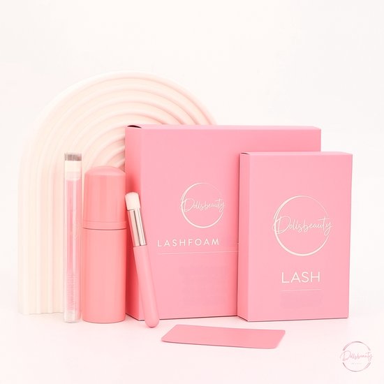 Lash foam shampoo - Wimperextensions shampoo Olievrij - Lash Shampoo Concentraat Kit - Wimper Reinigingsborstel - Makeup remover - Dollsbeauty Roze
