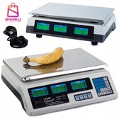 Balance électronique avec calcul de prix – Jusqu'à 40 kg – Précision 5 g – Balance de cuisine – Écran éclairé – Fonction comptage – Balance personnelle – Balance de cuisine numérique