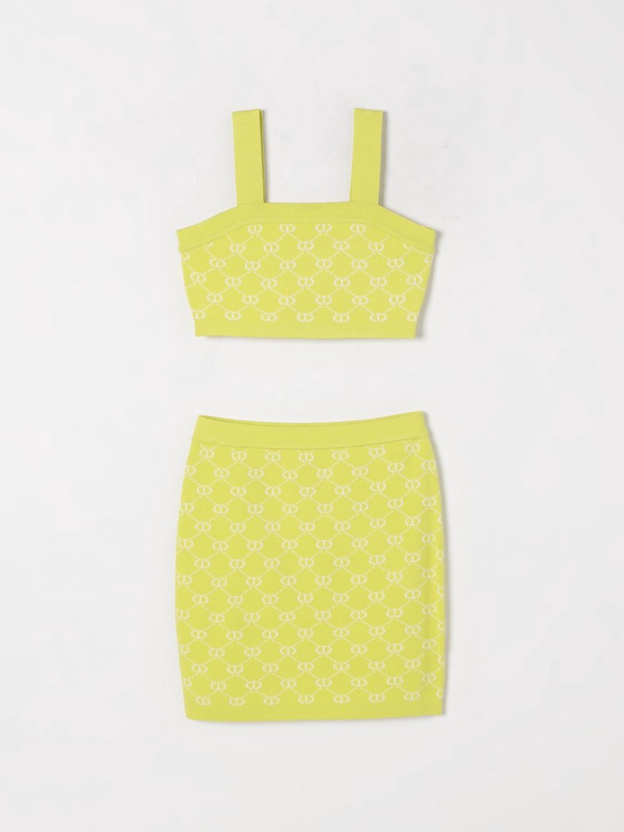 Knit Monogram TwoPiece Set Kids - Yellow Ropes Cords