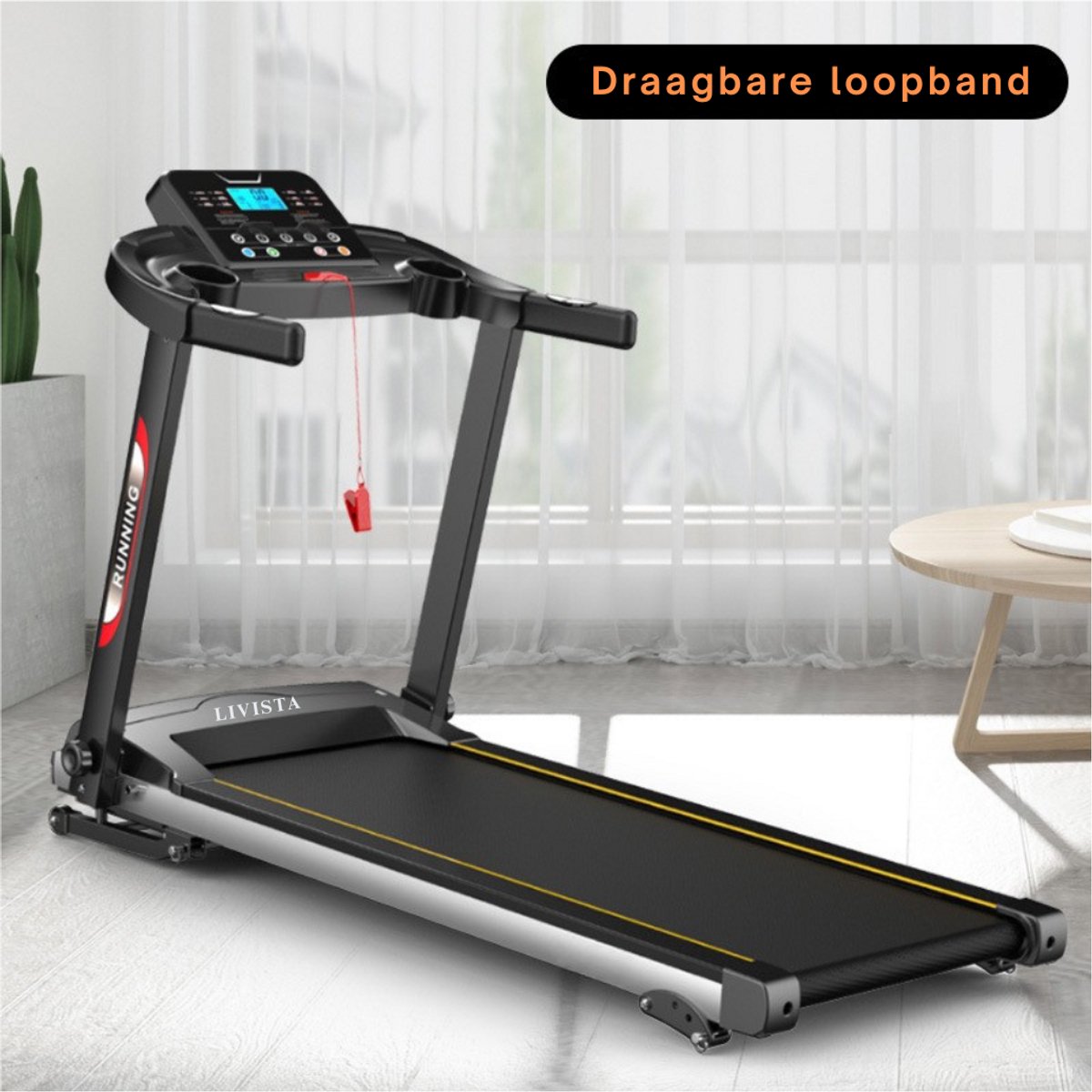 Livista Opvouwbare Loopband voor Thuisgebruik – Extra Brede Antislip-Loopband – Digitale Stille Motor – Verstelbare Onderstelhoogte – Draagvermogen van 100 kg – 6 Modi, 40 Programma’s – 6-traps Schokdemping – Traploze Snelheidsregeling – Tot 12 km/u