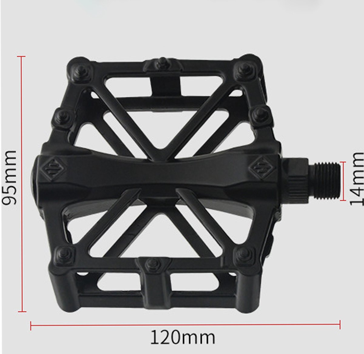 Fietspedalen - Platformpedalen - MTB Pedalen - Aluminium fiets pedalen - Trappers Fiets - Flat Pedals - Antislip Mountainbike Pedalen - Grip Pedalen universeel - inclusief bevestiging gereedschap - Geschikt voor MTB en E-bike – foto 5