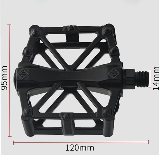 Fietspedalen - Platformpedalen - MTB Pedalen - Aluminium fiets pedalen - Trappers Fiets - Flat Pedals - Antislip Mountainbike Pedalen - Grip Pedalen universeel - inclusief bevestiging gereedschap - Geschikt voor MTB en E-bike van Merkloos — afbeelding 5