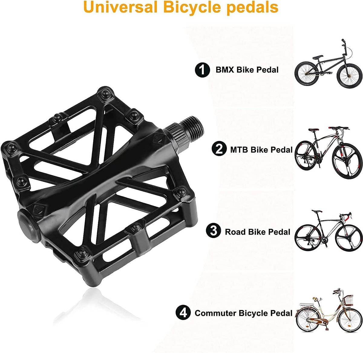 Fietspedalen - Platformpedalen - MTB Pedalen - Aluminium fiets pedalen - Trappers Fiets - Flat Pedals - Antislip Mountainbike Pedalen - Grip Pedalen universeel - inclusief bevestiging gereedschap - Geschikt voor MTB en E-bike – foto 2