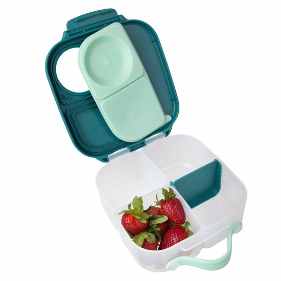b.box Mini boîte à lunch | Boîte Bento à 3 compartiments (dont 2 étanches) | Idéal pour les tout-petits, déjeuners et Snacks pour les Enfants | Pour un fruit Heel | Sans BPA