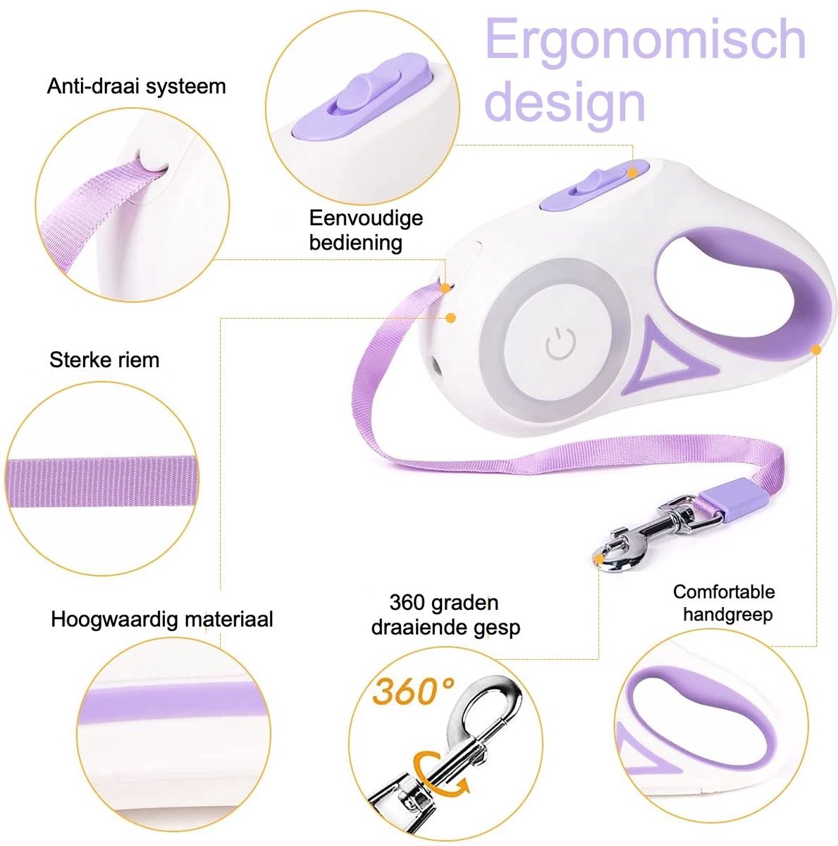 LG Pawello - LED Intrekbare Hondenriem 5m thumbnail 3