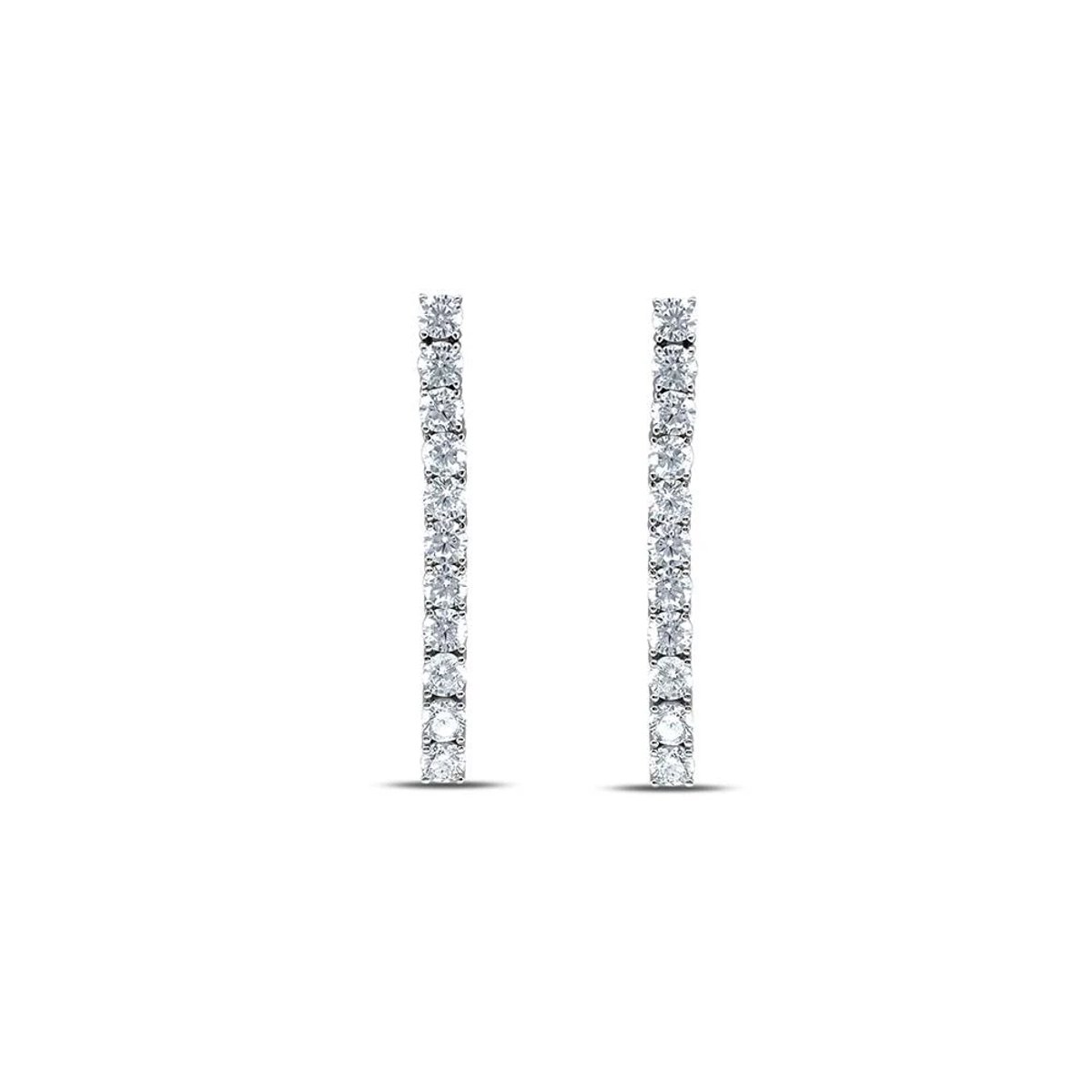 Glow Diamond Hoops Earrings Silver