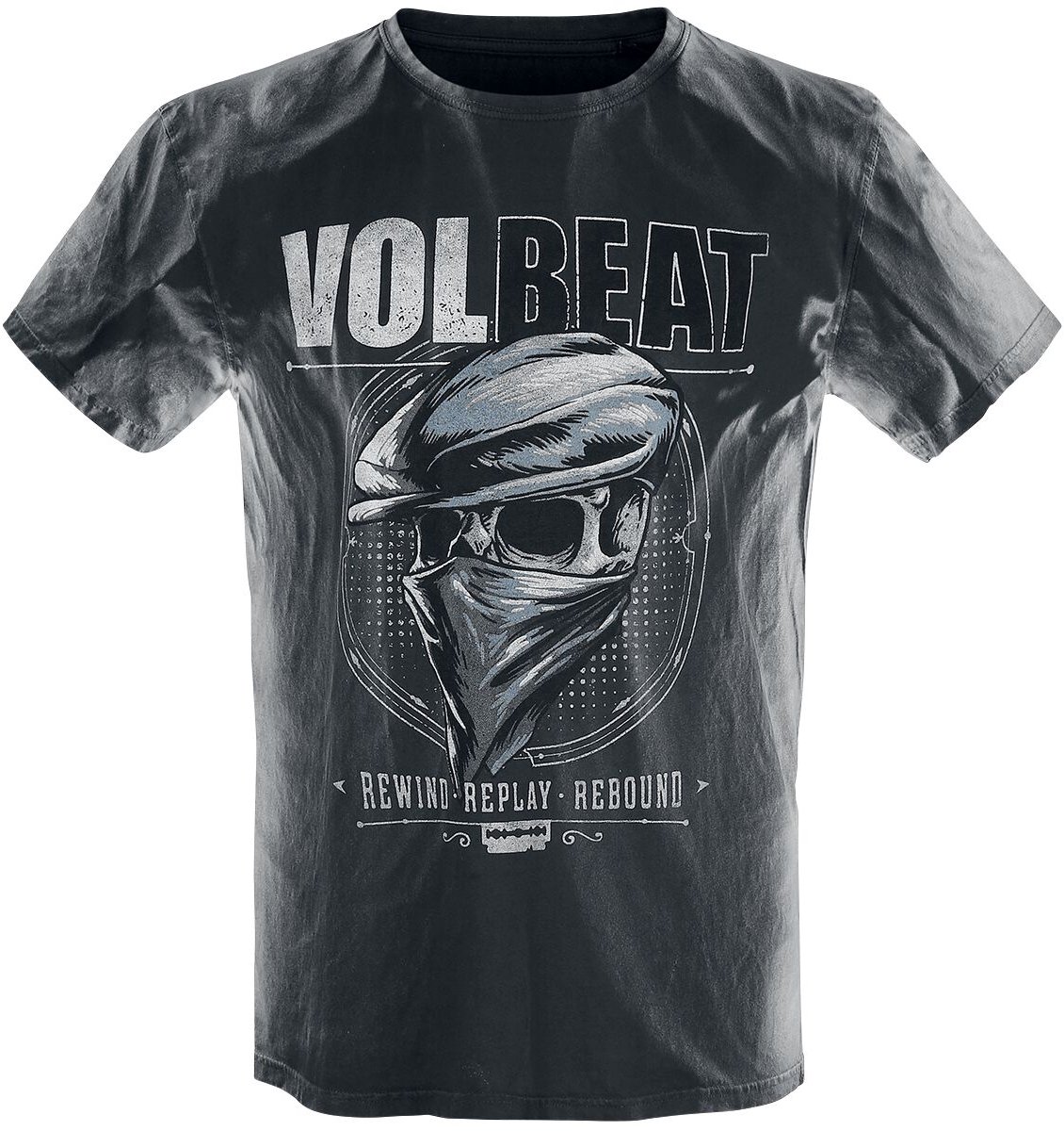 Volbeat Bandana Skull Heren T-shirt - lichtgrijs/zwart - M