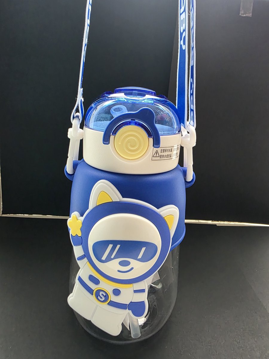 Kindvriendelijke Waterfles – 480ml Lekvrije Beker met Rietje – BPA-vrije Schooldrinkfles met Handgreep – Voor Meisjes & Jongens - Blauw