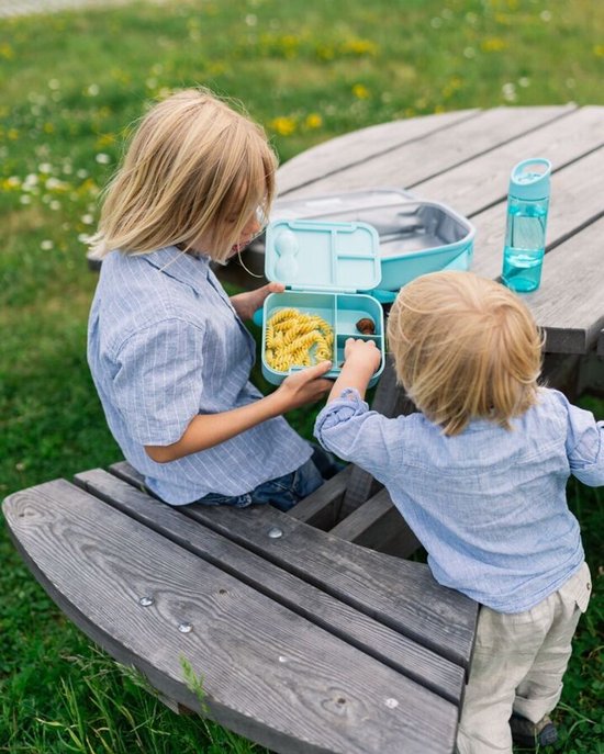 Carl Oscar - BentoBox - Dauphin - Blauw - Sans BPA - 3 compartiments - Lunchbox Enfants - Ø 18,3 x 15,3 x 5,7 cm