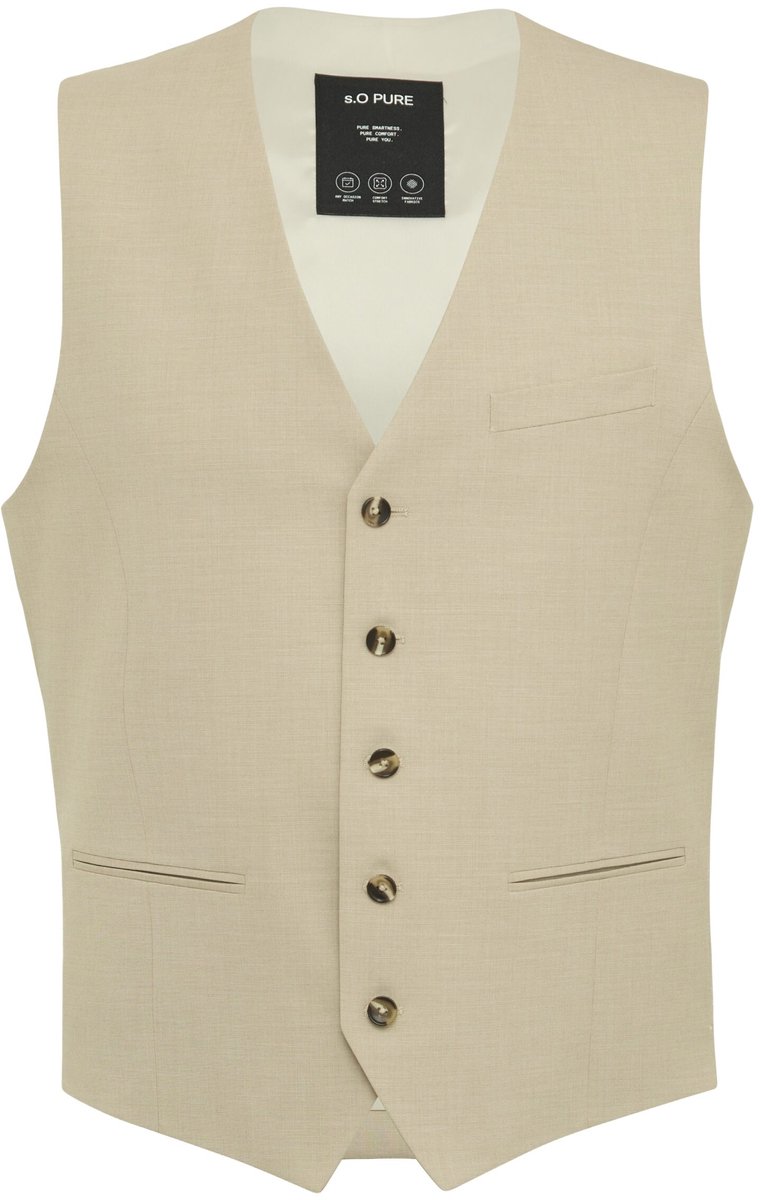 s.Oliver BLACK LABEL - Vest - Maat 46 - Mannen - Bruin - voering