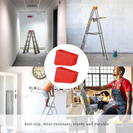 Pack of 4 - 50 x 20 mm - Ladder Feet - Beschermende Deksel - Ladder Basis - Rubber Voeten - Antislip Laddervoet Covers - Universele Ladder Voet Covers van Merkloos	 — afbeelding 3