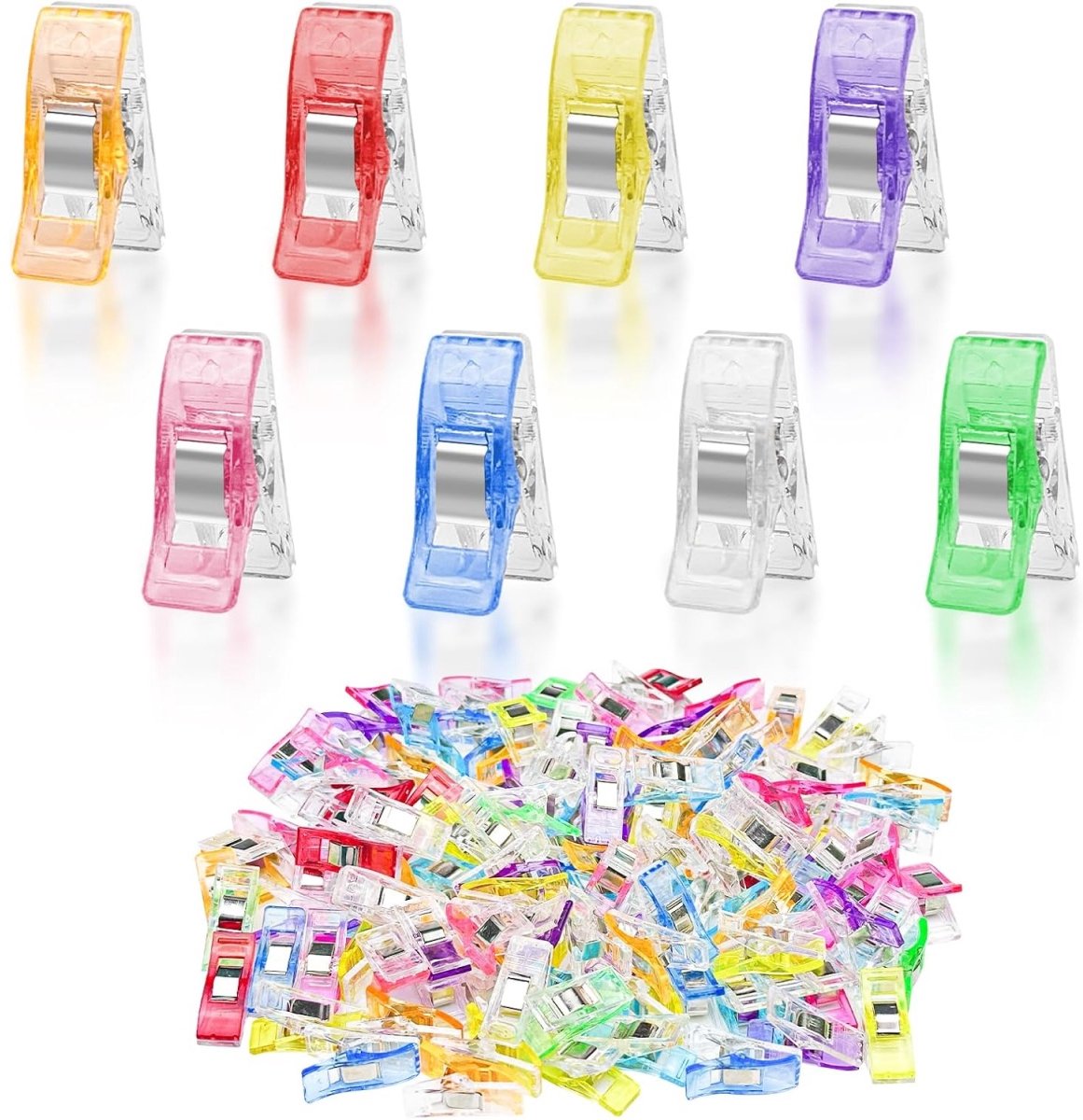 EXCITAT Plastic clips - voor naaien, vastspelden, quilten, markeren - diverse kleuren - 120 stuks