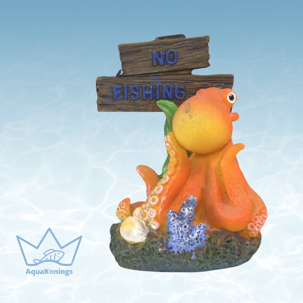 AquaKonings - Aquarium decoratie - Ornamenten - No fishing octopus - 6.5x6.5x9.5