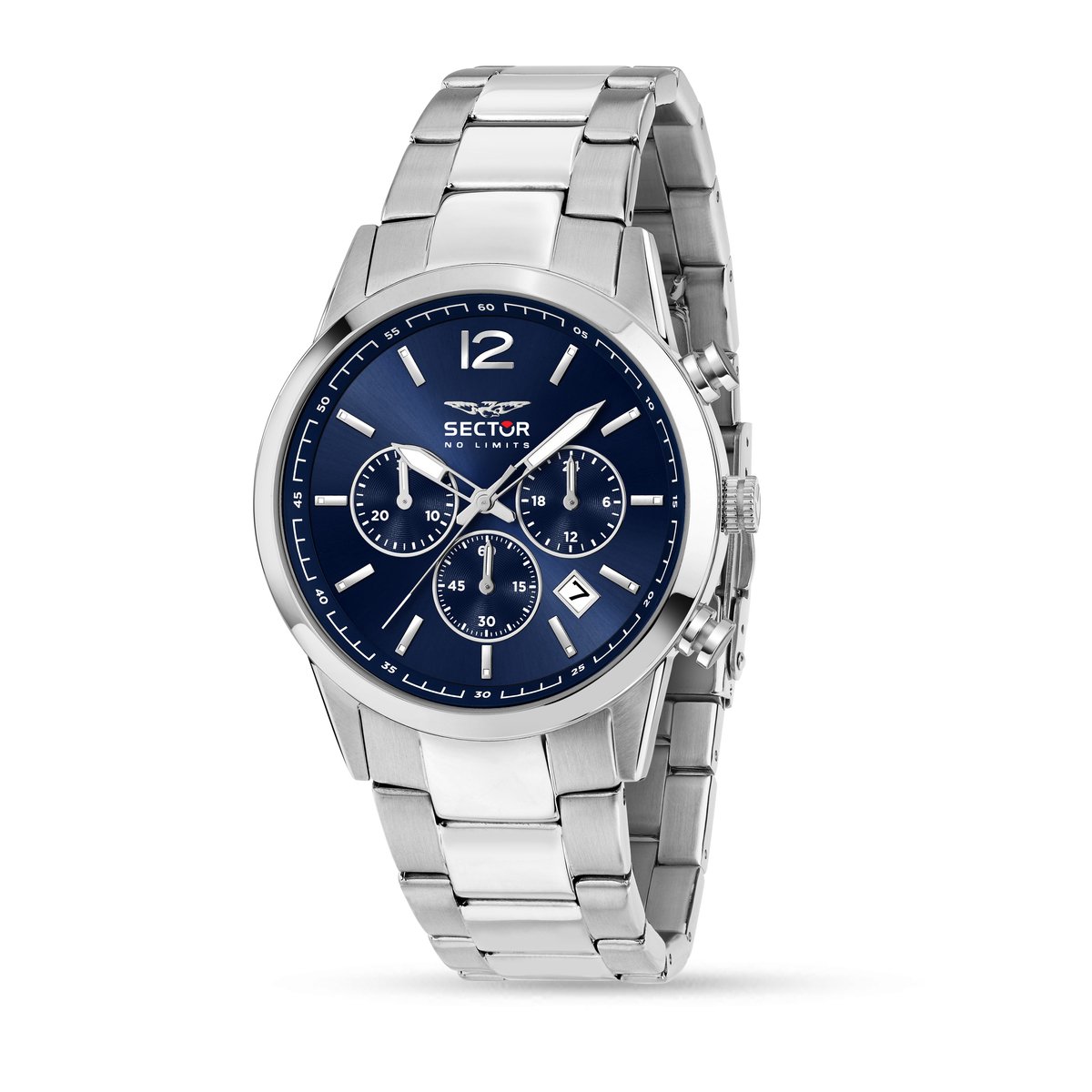 Sector - No Limits - Watch - R3273617001 - collection 660 - Zilverkleurig - Blauw - Chronograaf - Herenhorloge 42 MM