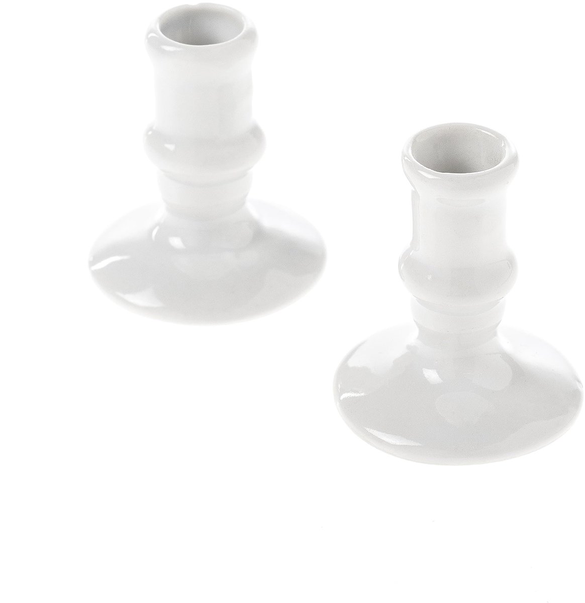 Set van 2 puntige kaarsenhouders voor dunne kaarsen – Handgemaakte keramische kaarsenhouder – Stevige puntige kaarsenhouder – Kaarsenhouder voor smalle kaarsen – Woonkamerdecoratie van Danilovo (Classic White)