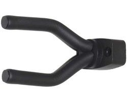 foto van Gitaar muurbeugel - Muziekinstrument muurhaakset - Zwarte metalen beugel - Universele gitaar/bas/viool houder - Schroef- en rubberen plugbevestiging - Zwart