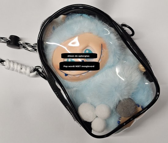 Wakiki - Altijd Handig! - Beschermtasje met koord - tas - opbergtas - beschermhoes geschikt voor de Labubu pop mart knuffel - pop opbergtas - Zittend & Staand model - 15 en17cm modellen van Wakiki — afbeelding 5