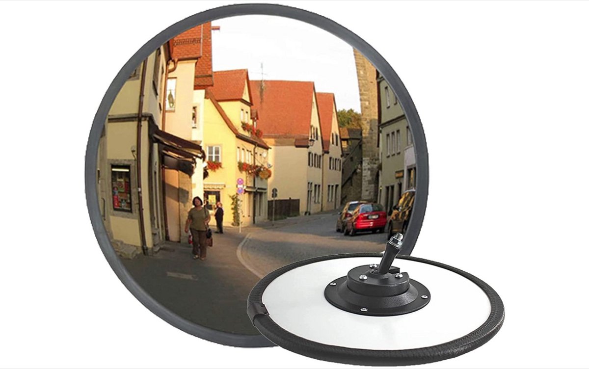 WNHB® Verkeersspiegel Buiten - Bolle Veiligheidsspiegel voor Verkeer en Observatie - Elimineert Dode Hoeken