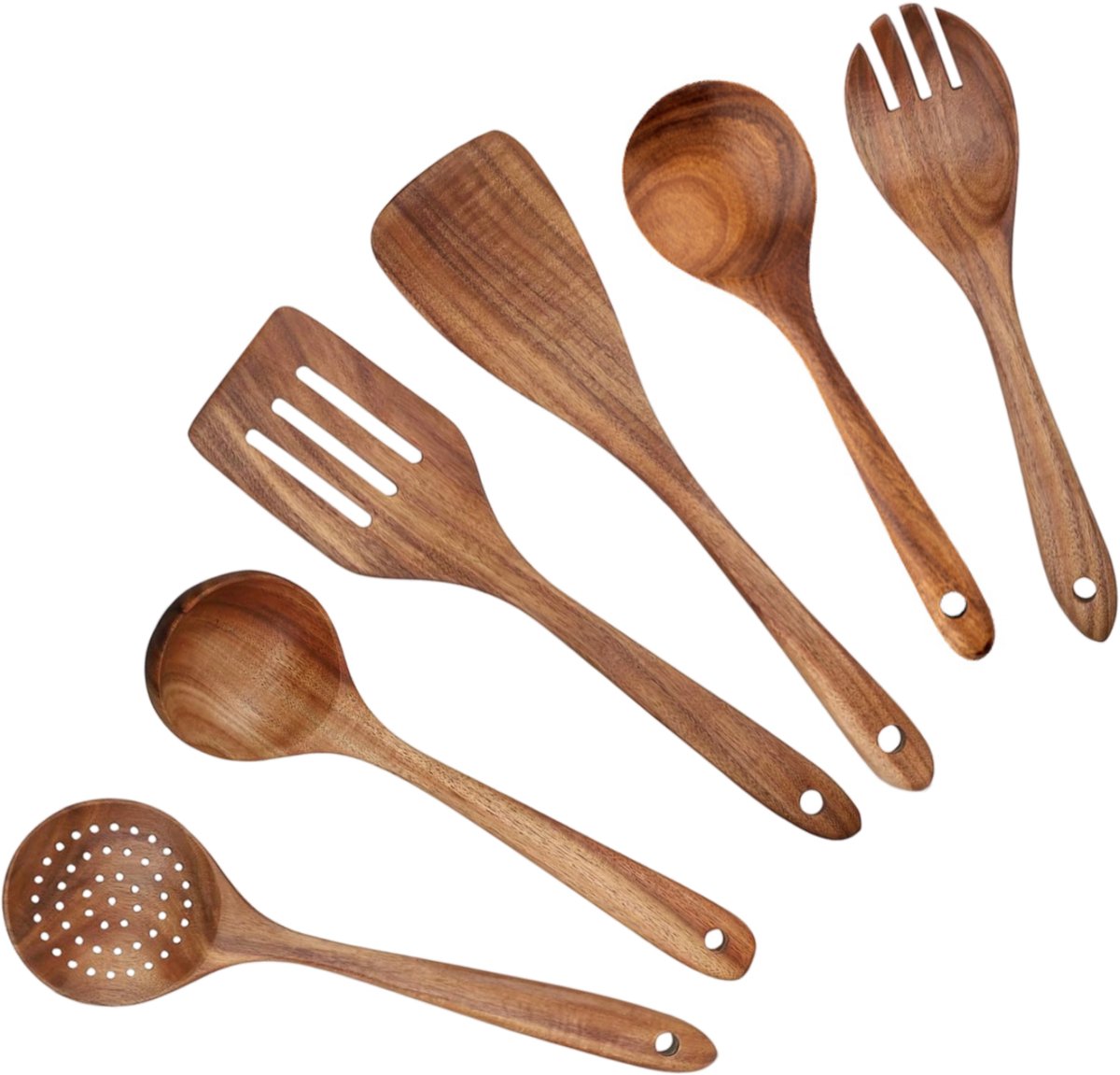 Peysaitr Houten antiaanbak kookgerei - Set van 6 - Keukengerei sets