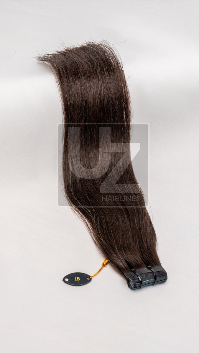 UZ Hairlines Tape Extensions 50cm – Kleur #1B Zwartbruin – 50g – 100% Remy Human Hair – Premium Quality - Double Drawn