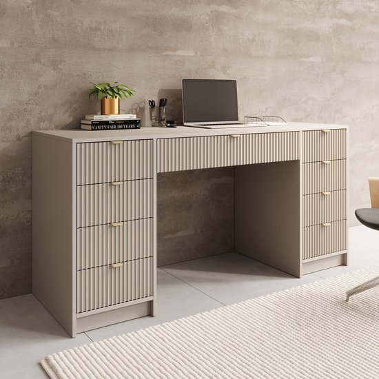 Meubella - Bureau Tavares 2 - Beige - 154 cm